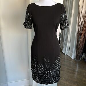 NWT. Black cocktail dress with sequins